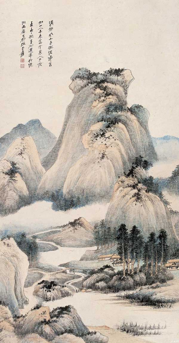 张大千山水画中国山水风景画作品欣赏