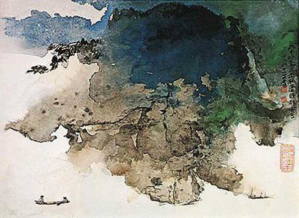 张大千山水画中国山水风景画作品欣赏